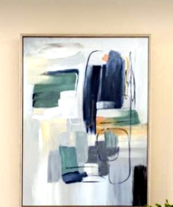 Large Blue-Green Abstract Wall Art